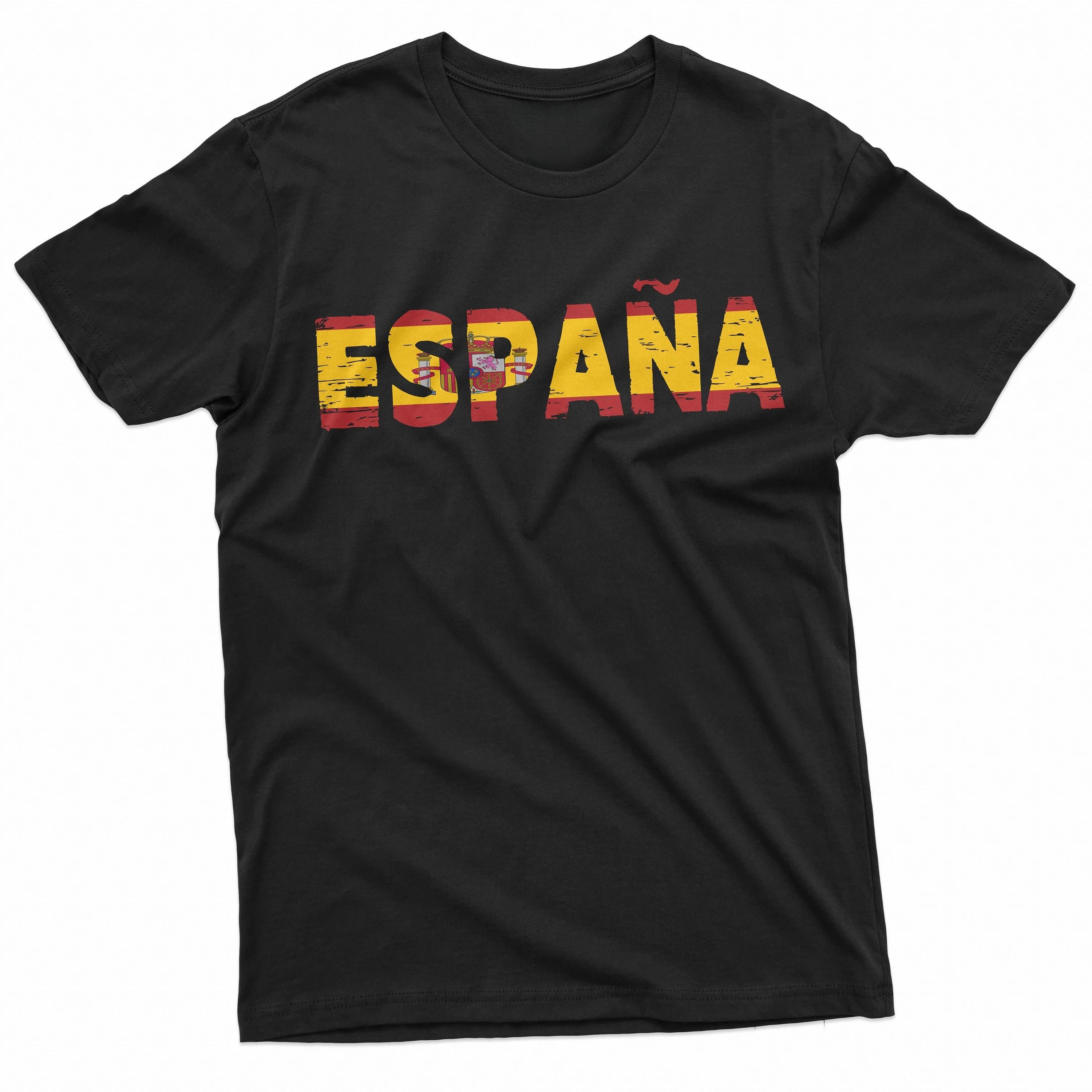 

2026 Hot Sales Spain Cotton T-shirt Men s and Women s New Summer Cotton Clothing Harajuku Fashion Round Neck Short Sleeve Top S чёрный