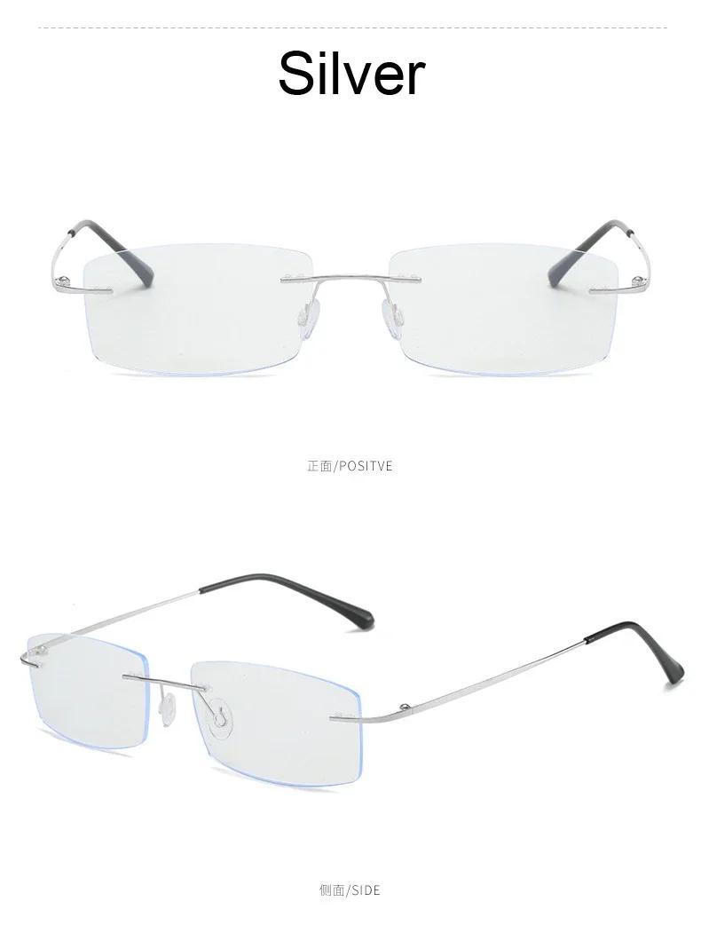 

Ultra Light No Frame Gold Wire Eyeglasses Handsome Graceful Anti Blue Light Near Sight Vision Wear Stylish Pre-Made Nearsighted Eyeglasses -1.0