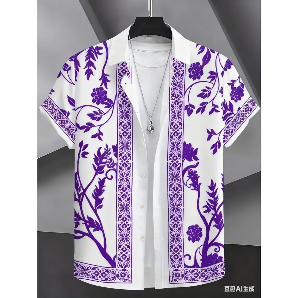 Men's Short Sleeve Shirt 2026 High-Quality Lapel Button up Fashionable Top for Street Leisure Weddings And Vacations