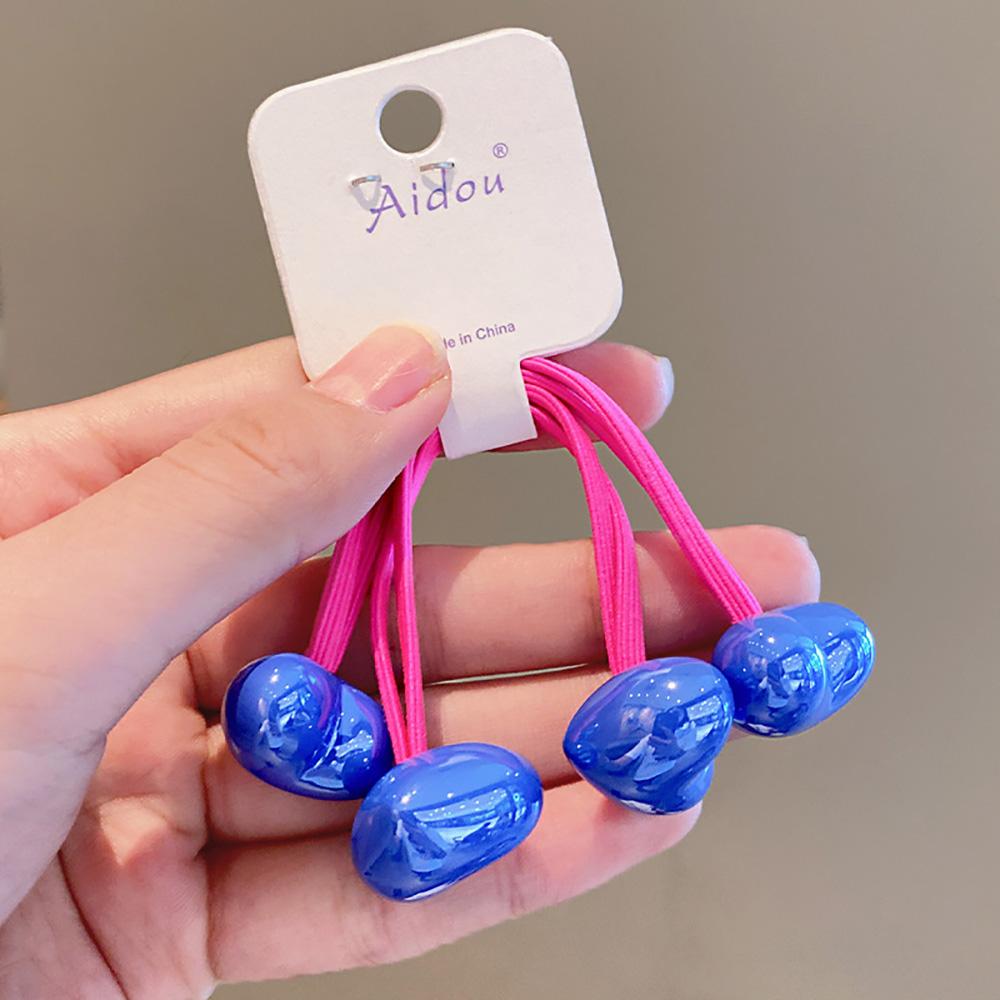 Kinder Süße Herz Perlen Haargummis Bonbonfarbene Mattierte Scrunchies Für Baby Mädchen Kaugummi Zopfhalter Haarbänder Accessoires