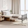 Bed Frame with Headboard and Footboard Metal Black 107 X 203 Cm