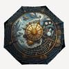 Steampunk Adventure Map Pattern Umbrella, Portable and Foldable Design, 8 Ribs, a Casual Accessory for Halloween, Christmas, and Birthday Gifts.