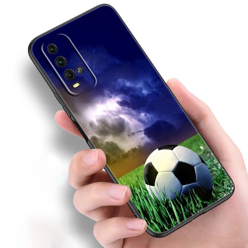 Ogień Piłka nożna Piłka nożna Silikonowe etui na telefon do Xiaomi Redmi Note 11 10 9 8 Pro 11T 10T 10S 9S 8T 9 9A 9C 9T Czarne etui Coque