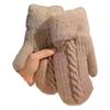 Women's Cute Plush Winter Mittens: Thick, Soft, Warm Cycling Gloves for Trendy Students