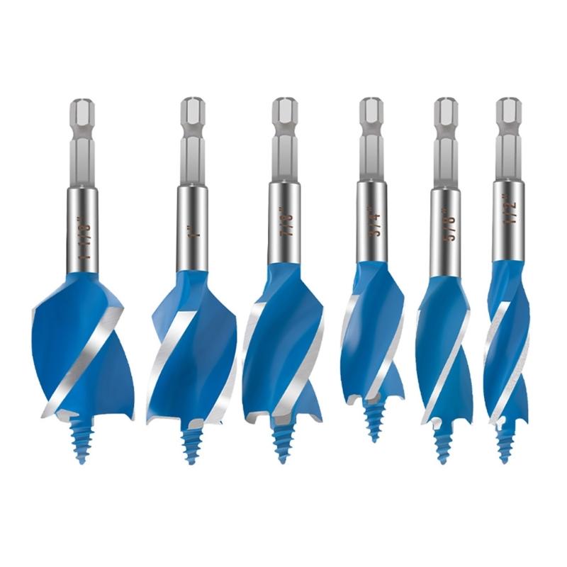 

Набор шнековых сверл из 6 шт. по дереву1/2 5/8 3/4 7/8 1 1-1/8 сверло по дереву с шестигранным хвостовиком для твердой древесины хвойных пород