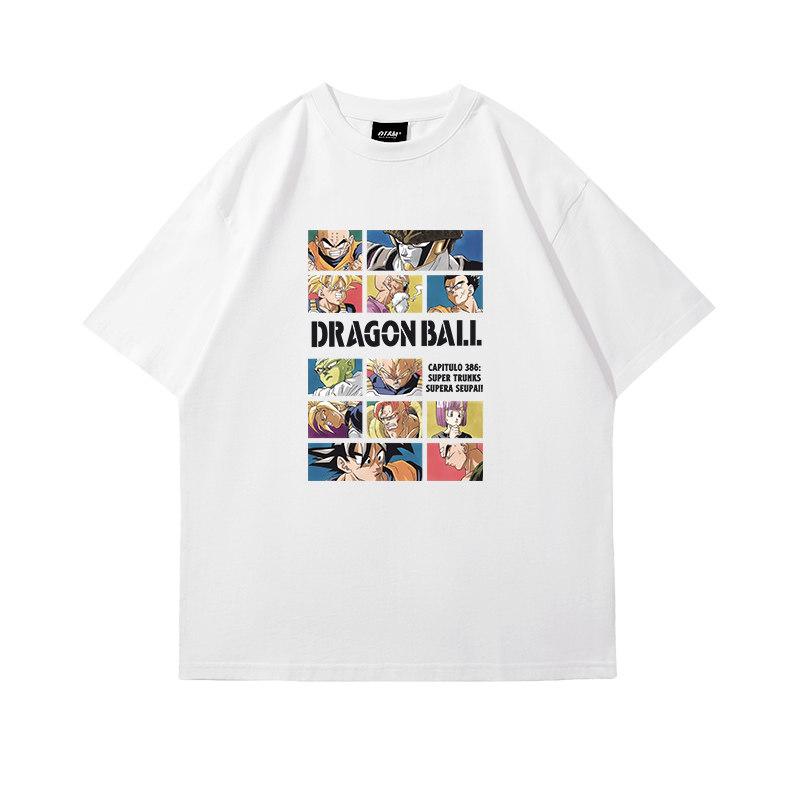 Japanese Retro Dragon Ball Super Saiyan Cartoon Anime Shortsleeved or Longsleeved Casual and Neutral Style Tshirt for Summer