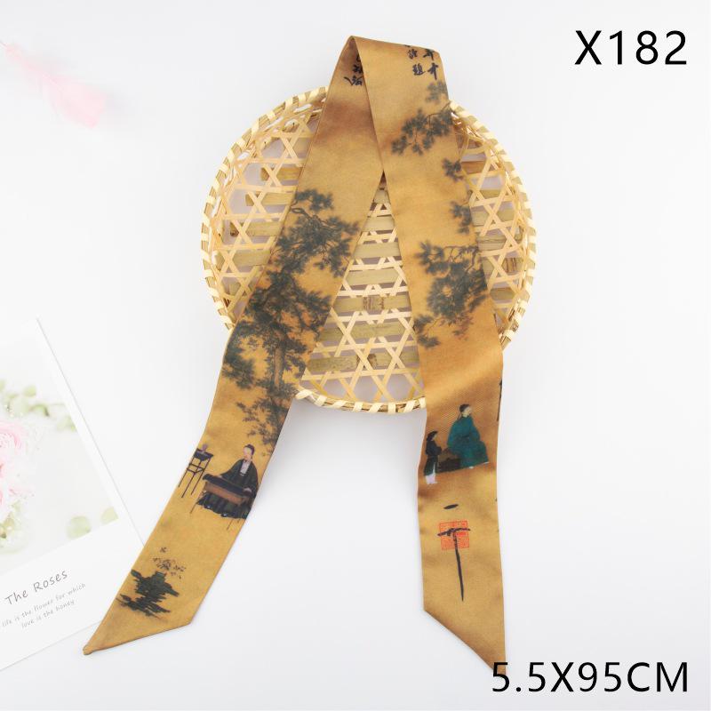 Versatile Vintage Silk Scarf: Hair Tie, Headband, Bag Accessory