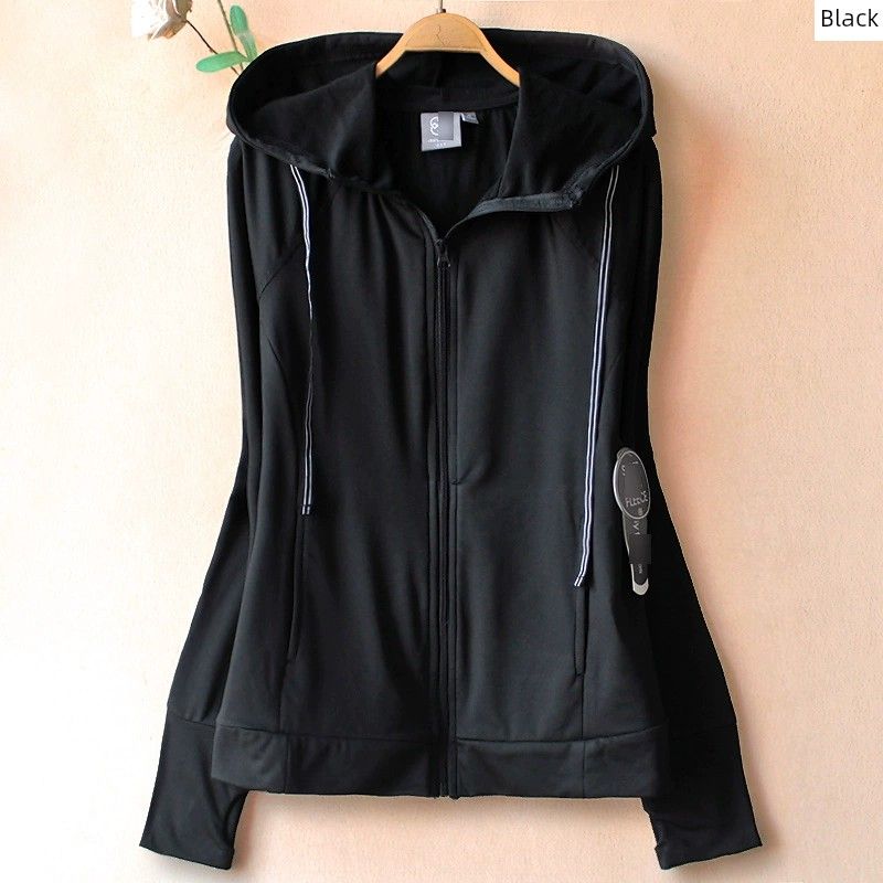 

Fleece-Lined Sports Running Elastic Casual Cardigan Sweatshirt Black Size L(Suggested 67.50 kg-77.50 kg)