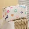 Trendy Large Capacity Corduroy Makeup Bag Travel Printed Toiletry Organizer Bag Makeup Brush Skincare Storage Bag for Women