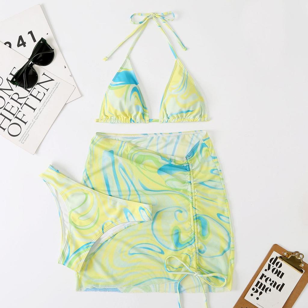 2022 Cross-Border Split Printed Bikini - European and American Sexy Swimwear
