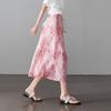 SOFSIL 2026 Summer Printed Pleated Midi Skirt