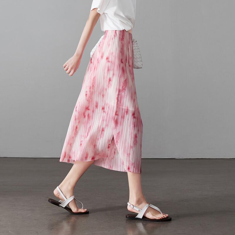 SOFSIL 2026 Summer Printed Pleated Midi Skirt