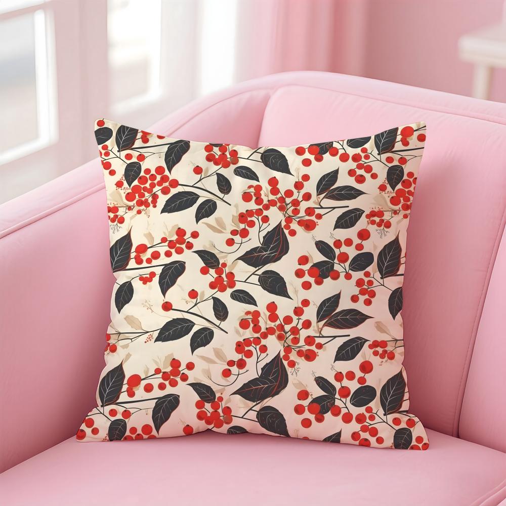 Late Autumn Animal Print Pattern Cushion Cover Linen Pillowcase Cover Soft Decor for Sofa Home Room
