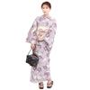 Fuuka Yukata Set with Obi Free Cherry Blossom and Purple Made In X23H18B104 Women's Two-Piece (Heko Obi), Two-Piece Set, Size, (Heko Obi, Japan,
