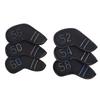 6PCS PU Leather Iron Wedge Golf Club Head Covers Fits Most Clubs Easy To Identify Embroidered Number Loop and Hook Fastener Closure Black