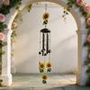 Outdoor Wind Piece Hanging Item with Flower Theme, Metal Top Hook Use for Porch Yard Gardens Display Near Entryway Seating, 35.4 X 4.33 Inches