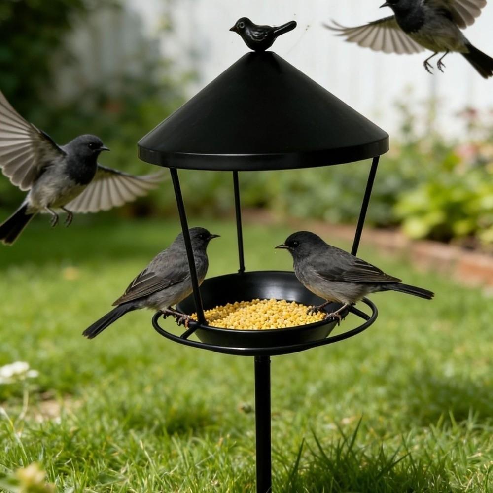 Spill Guard Standing Bird Feeder Anti-Waste Bird Feeder Tray  For Drinking Showering