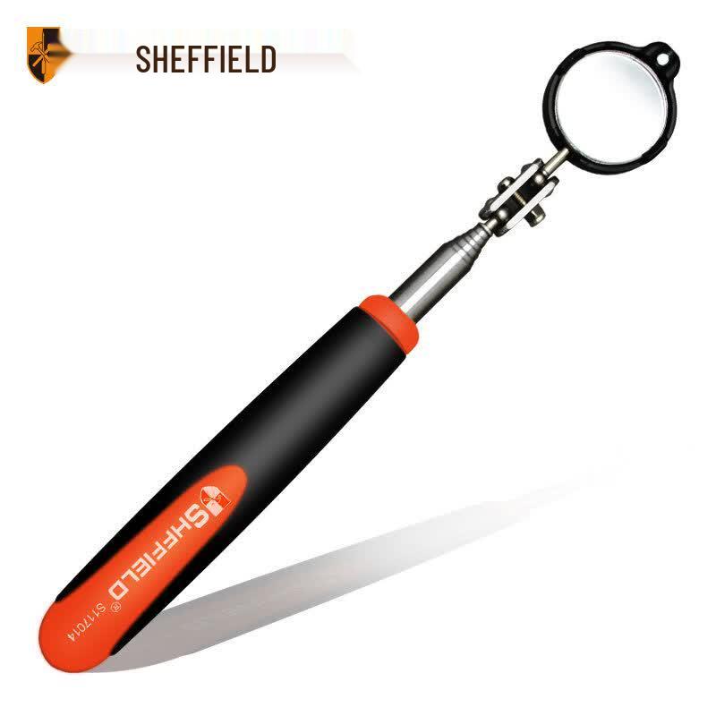 SHEFFIELD Illuminated Telescopic Automotive Inspection Mirror 9.5 inch