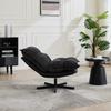 Relax Chair, 3-Way Backrest (95 Degrees/110 Degrees/125 Degrees) - Black Metal Legs, Cat-Scratch Faux Leather, Chenille Cover, Memory Foam