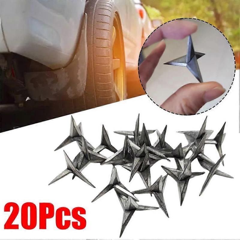 20pcs 3cm High Carbon Steel Car Tire Puncture Nails – Reinforced Anti-Theft Set