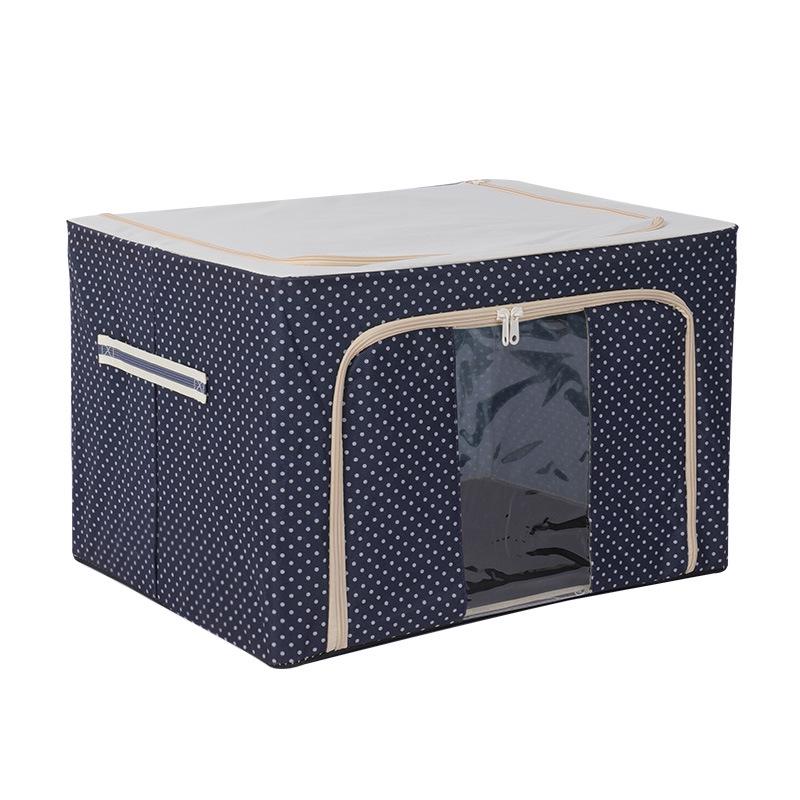 Extra Large Foldable Polka Dot Storage Box - Thick Oxford Cloth for Clothes & Quilts