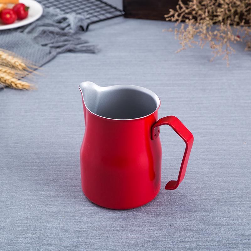 Jarra de acero inoxidable para espumar leche: tetera para café vertido, taza para espumar leche humeante para espresso, perfecta para el arte del café con leche