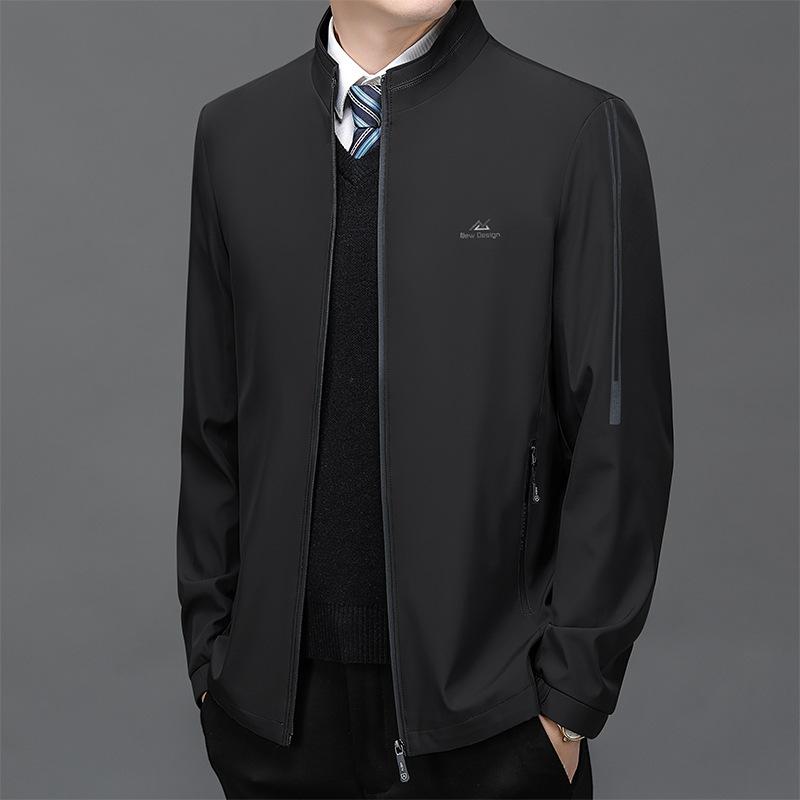 Men's Business Jacket Stand Up Collar Jacket Men's Loose Casual Jacket