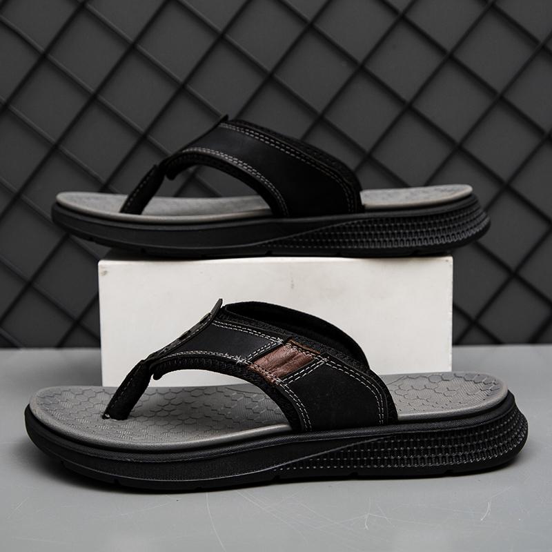 Summer Slippers Versatile Men Flip-Flops for Men Comfortable Beach Slippers Non-Slip Male Half Drag Lightweight Sandals