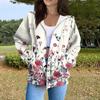 Sudadera con capucha para mujer, informal, de manga larga, con cremallera, estampado de lunares y rayas, ligera, para uso interior y exterior