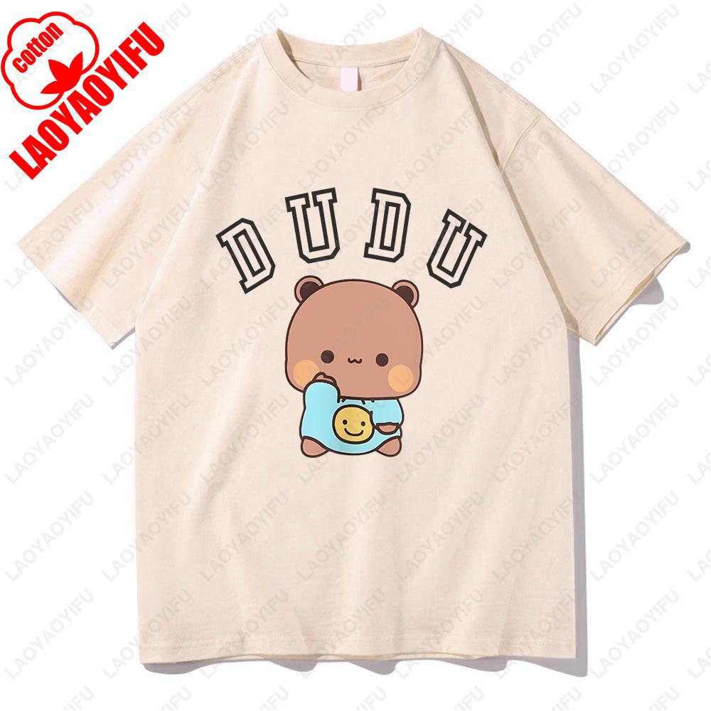 Kawaii Bubu Dudu Panda Bear Graphic T-shirts Summer Women/Men Cotton Tees Cartoon Cute Printing Couple Tshirts Casual Girls Tops