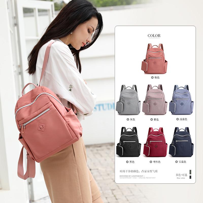 Skolväska för universitetsstudent stor kapacitet utomhusresor nylonryggsäck dammamma och barnväska vintage stil ryggsäck