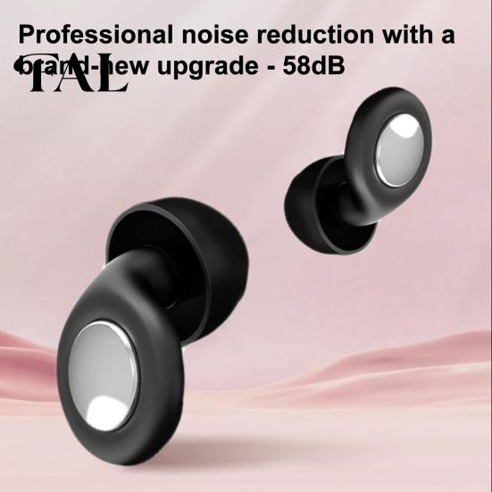 Work Earplugs 1 Pair Silicone Noise Reduction Earplugs, Multi-Size Tips, Lanyard & Portable Reusable Case, 58dB Hearing Protection Earplug for