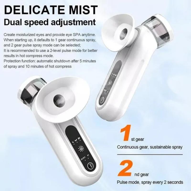 1 PACK Wiederaufladbares tragbares Augen-Dampfgerät mit 3 Modi, 10 ml Fassungsvermögen für trockene Augen, warme Kompresse, Gesichtsdampf, Linderung trockener Augen, Damen Mode, Haus Garten