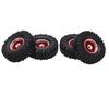 4Pcs RC Vehicle Wheels Tires Set 55mm Aluminium Alloy Front and Rear Wheels for AXIAL SCX24 1 24 RC Car CrawlerRed