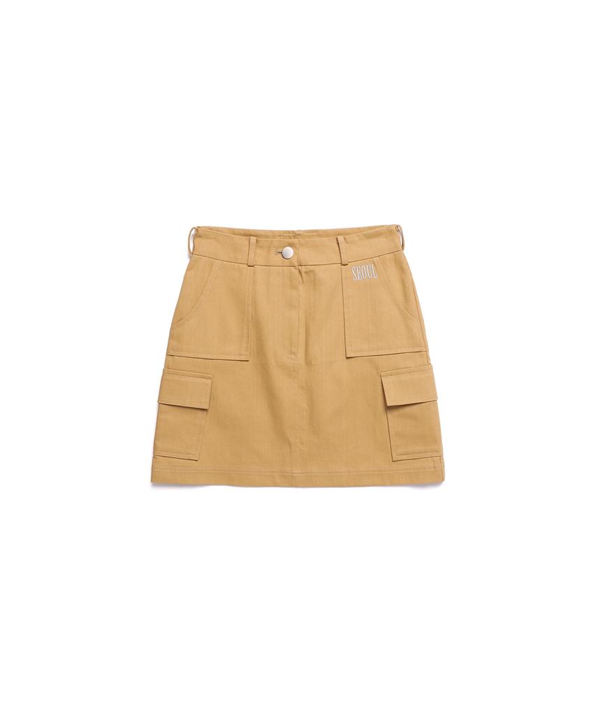 SEOUL APPAREL Cargo Skirt (Beige)