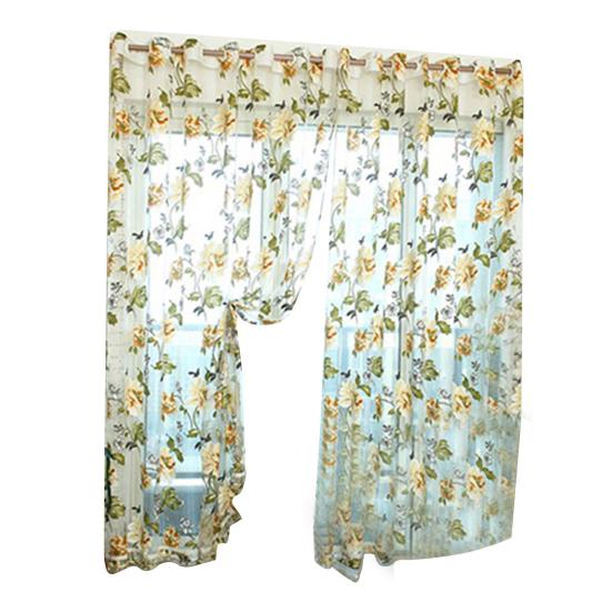 Home Textile Flower Embroidered Chinese Fabric Tulle Sheer 3D Window Curtain