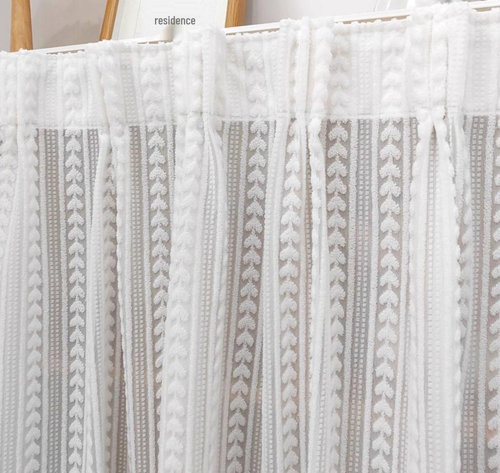 Horizontal Wardrobe Curtain with Rail - Sheer Dust Cover & Decorative Pull, No-Drill Installation.