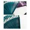 Lace Trim Color Changing Folding Fan Silk Cloth Bamboo Folding Fan  Dance Performance