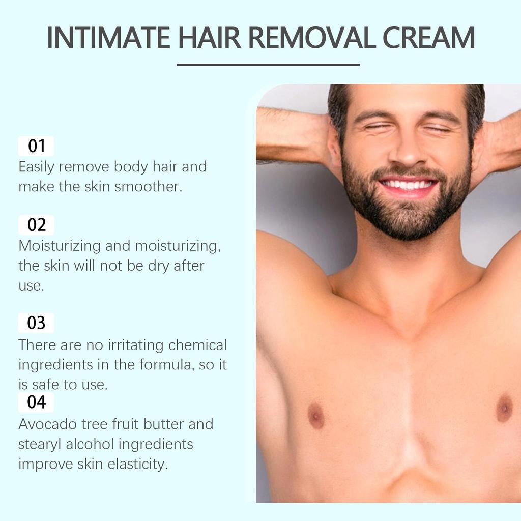 East Moon Men‘s Hair Removal Cream For Armpit Arms Chest Legs Body Gentle Formula With Vitamin E Aloe Vera Shea Butter Smooth Skin Moisturizing 120g