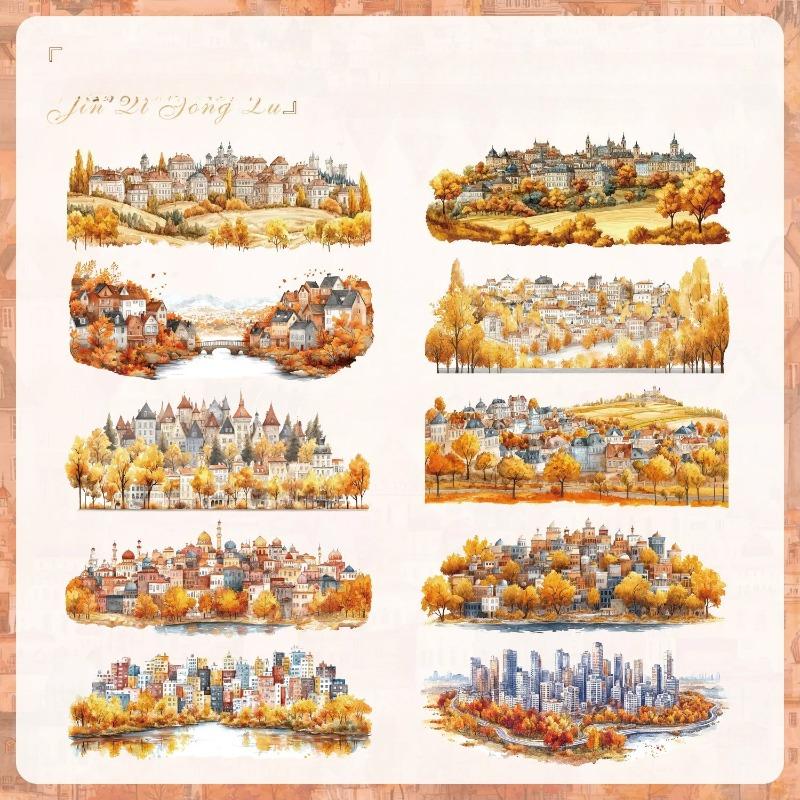 

10pcs Kawaii Scrapbook Sticker Ji Xu Era Scrapbooking Supplies Planner Decorative Stationery Sticker Album Decoration