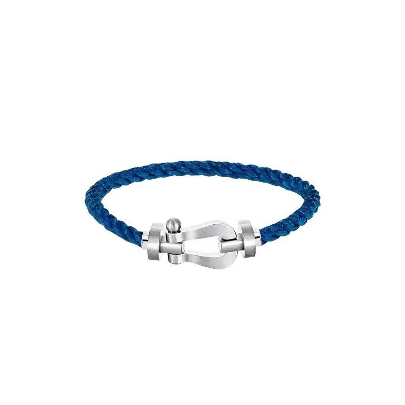 Pulsera de Oro V Full Diamond Cuerda Roja de Herradura de 8 Caracteres Cuerda de Mano de Alambre de Acero