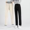 Women's Elastic Waist Fleece Lined Straight Leg Sweatpants Loose Warm Winter Casual Athletic Trousers