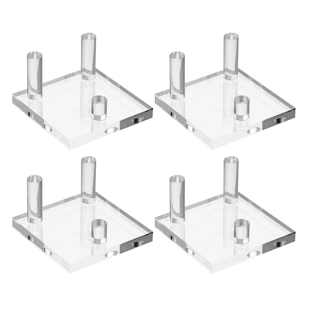 4pcs Transparent Acrylic Easels Stands for Displaying Fossils Coral Agate and Rock Minerals Small Collectibles Holder
