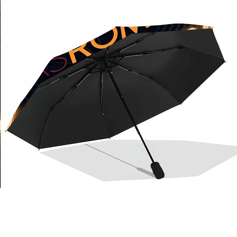 8 Rib Auto Folding Umbrella AS Roma Print Custom Name Text Portable Rain Gear