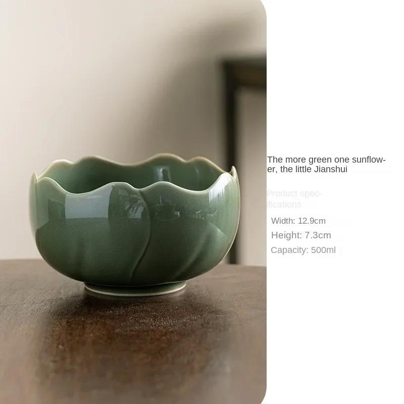 

Yue Qing Lotus Leaf Small Jianshui Porcelain Kung Fu Tea Basin Cup Wash Tea Cake Tray Chinese Fruit Plate Wash Bowl