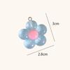 BEPAN 5pcs Transparent Glitter Five Petal Flowers DIY Jewelry Accessories Colorful Resin Shiny Flowers Keychain Pendant Decorations