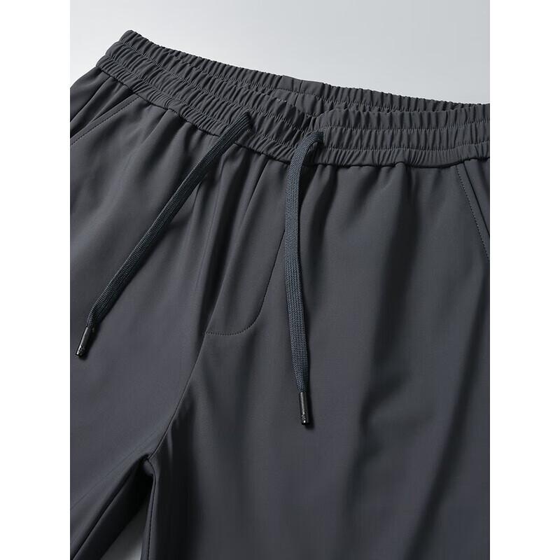 ROMON 2025 Men's Warm Elastic Waist Straight-Leg Business Casual Pants