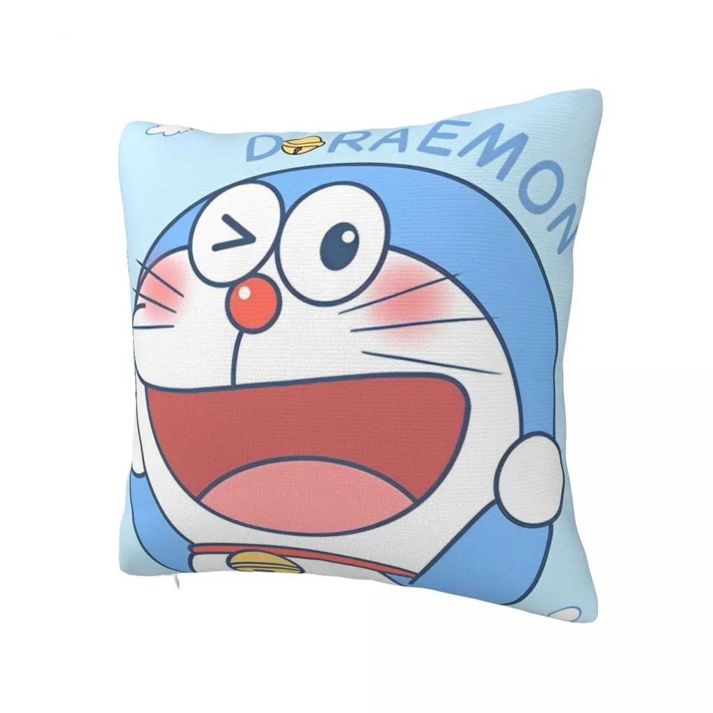 Kawaii Doraemon Wink Cartoon Pillowcase Printing Polyester Cushion Cover Gift Japanese Anime Throw Pillow Case Cover Square 18"