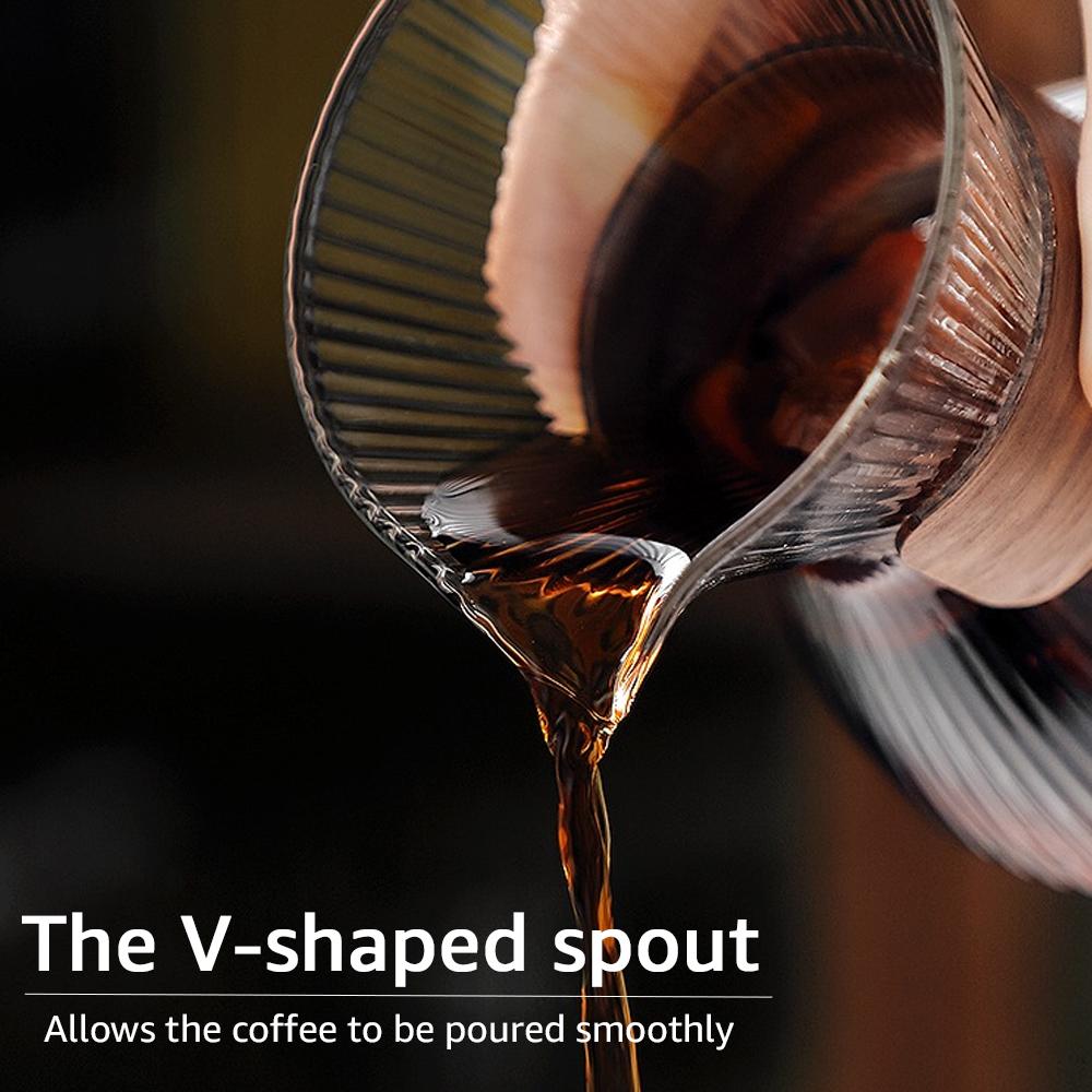 Glass Coffee Kettle with Stainless Steel Filter Drip Espresso Coffee Sharing Pot Coffee Pot Dripper Cafe Barista Tools