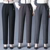 Elastic Waist High-Waisted Straight-Leg Pants for Elderly Women - Loose-Fit, Spring Casual Trousers